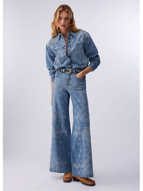 Jeans flare con ricami LIU JO | UA6147D0313/79016